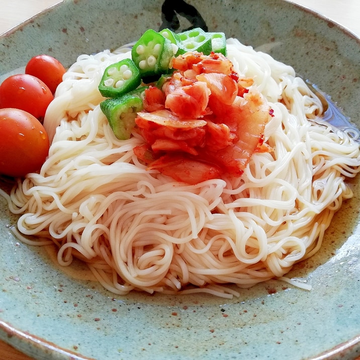 ぶっかけキムチそうめん